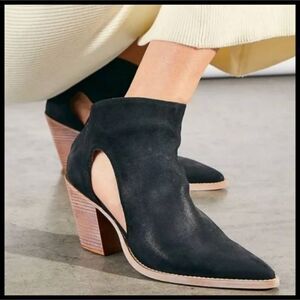 NEW Free People Wilder Leather Cutout Bootie Boots Matte Black 41 10 US NEW